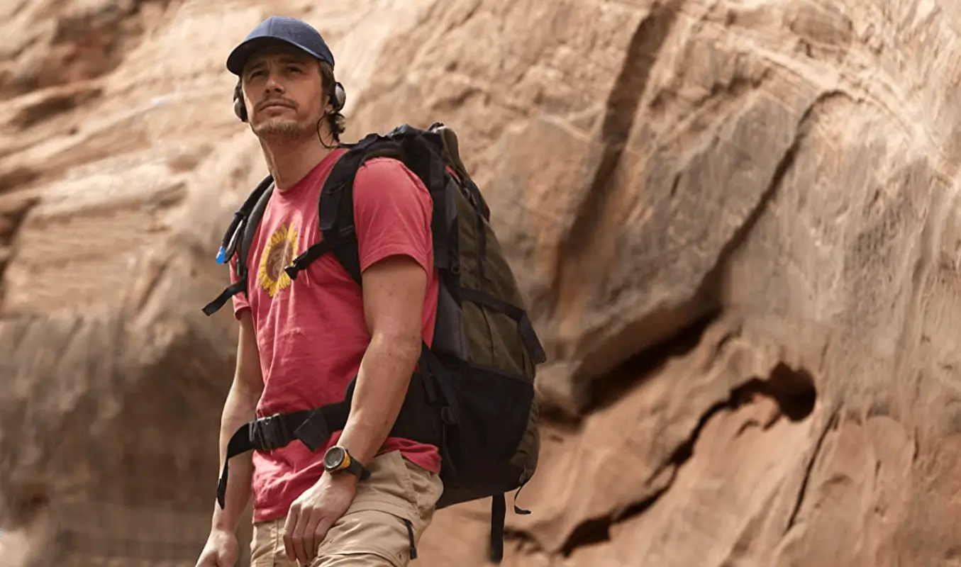 127 Hours, an outdoor movie showing catostrophe of Aron the rock climber.