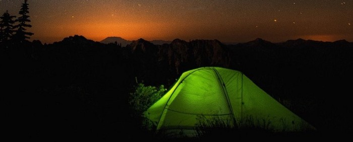 A tent in a camping adventure.