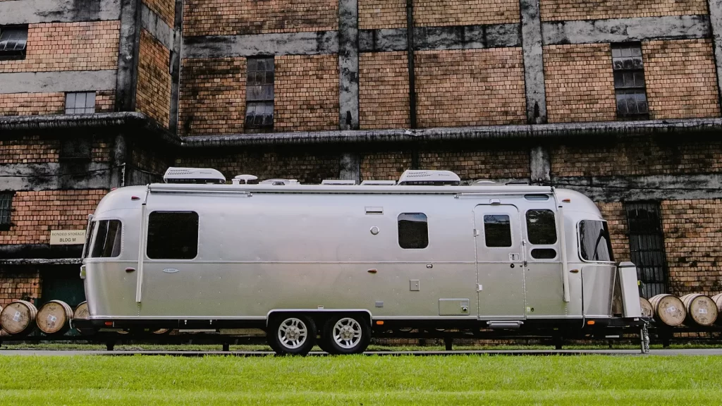 A travel trailer.