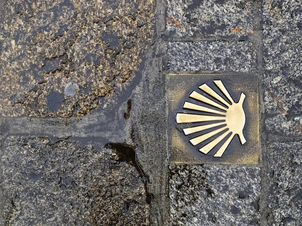 An engraved scallop sign.