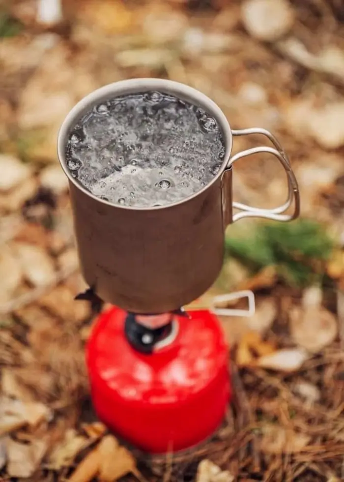 Boiling water.