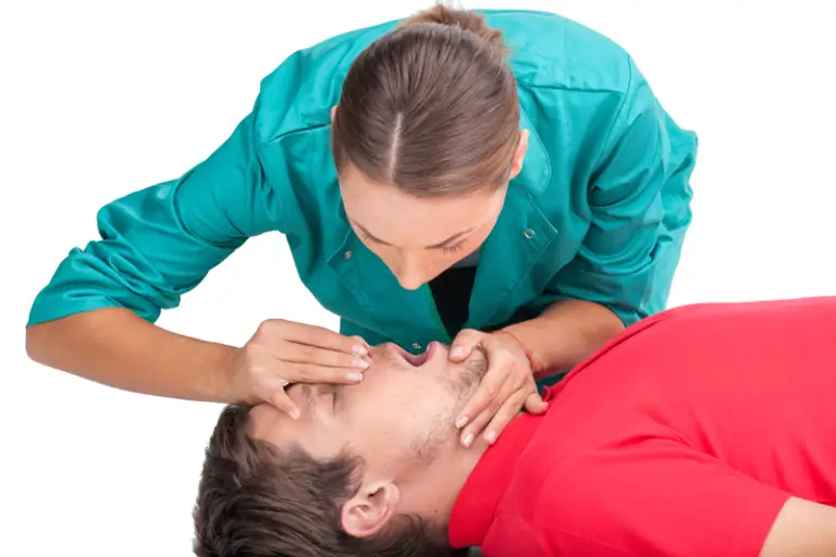 Mouth to mouth resuscitation.